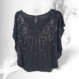 Daytrip Black Sequin Blouse